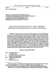 Influence of ventilation to limit airborne infection concentration in an isolation room