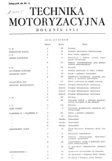 Technika Motoryzacyjna. Rocznik 1951 - spis autorów