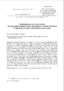 Performance Evaluation to Measure Production Equipment Effectiveness in Block Cutting Machine (Gang Saw)