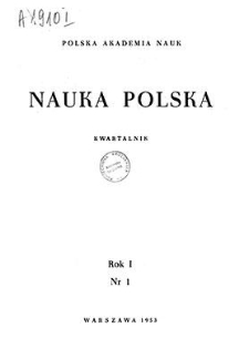 Nauka Polska, Rok I, styczeń-marzec 1953, nr 1