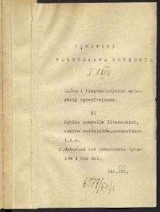 Zapiski o charakterze osobistym z lat 1901-1925, notatki, pomysły, scenariusze, fragmenty utworów literackich. Cz. 4.