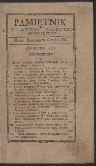 Pamiętnik Historyczno-Polityczny. R.1788. T. 3. (Kwiecień)