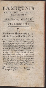 Pamiętnik Historyczno-Polityczny. R. 1788. T. 4. (Wrzesień)