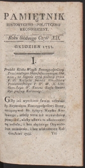Pamiętnik Historyczno-Polityczny. R. 1788. T. 4. (Grudzień)