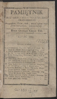 Pamiętnik Historyczno-Polityczny. R. 1789. T. 3. (Lipiec)