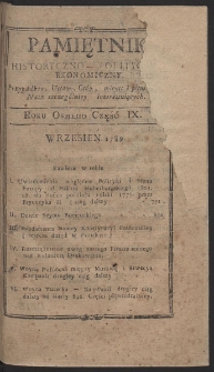 Pamiętnik Historyczno-Polityczny. R. 1789. T. 3. (Wrzesień)