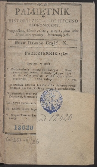 Pamiętnik Historyczno-Polityczny. R. 1789. T. 4. (Październik)