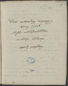 "Wiersz na komedyą odpisujący, kt&oacute;rej tytuł: Zbytek w niedostatku, 20 lutego 1778 na pocztę przysłany".
