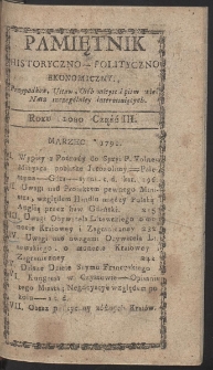 Pamiętnik Historyczno-Polityczny. R. 1791. T. 1 (Marzec)