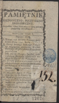 Pamiętnik Historyczno-Polityczny. R. 1792. T. 1 (Styczeń)