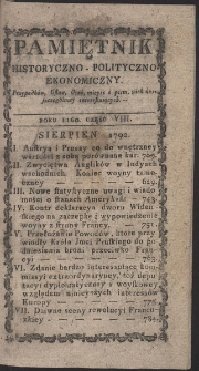 Pamiętnik Historyczno-Polityczny. R. 1792. T. 3 (Sierpień)