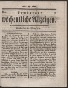 Lemberger Wöchentliche Anzeigen. R. 1795 Nr 12