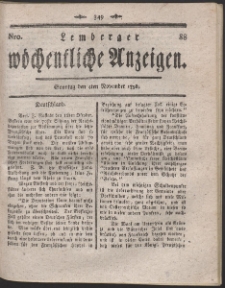 Lemberger Wöchentliche Anzeigen. R. 1798 Nr 88