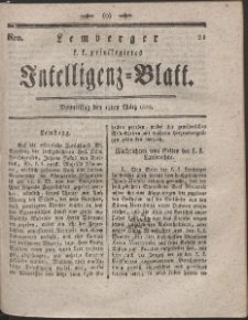 Lemberg Kaiserlich-Königliches Intelligenz-Blatt. R. 1800 Nr 21