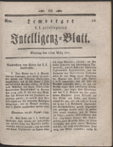 Lemberg Kaiserlich-Königliches Intelligenz-Blatt. R. 1800 Nr 22