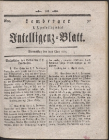 Lemberg Kaiserlich-Königliches Intelligenz-Blatt. R. 1800 Nr 37