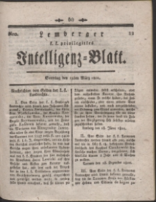 Lemberg Kaiserlich-Königliches Intelligenz-Blatt. R. 1801 Nr 22