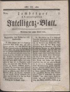 Lemberg Kaiserlich-Königliches Intelligenz-Blatt. R. 1802 Nr 7