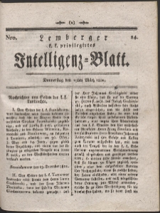 Lemberg Kaiserlich-Königliches Intelligenz-Blatt. R. 1802 Nr 24