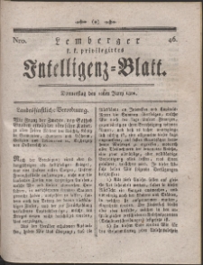 Lemberg Kaiserlich-Königliches Intelligenz-Blatt. R. 1802 Nr 46