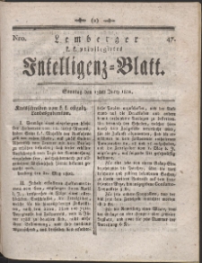 Lemberg Kaiserlich-Königliches Intelligenz-Blatt. R. 1802 Nr 47