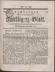 Lemberg Kaiserlich-Königliches Intelligenz-Blatt. R. 1803 Nr 24