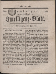 Lemberg Kaiserlich-Königliches Intelligenz-Blatt. R. 1803 Nr 48