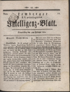 Lemberg Kaiserlich-Königliches Intelligenz-Blatt. R. 1804 Nr 12