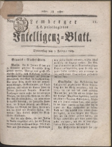 Lemberg Kaiserlich-Königliches Intelligenz-Blatt. R. 1805 Nr 11