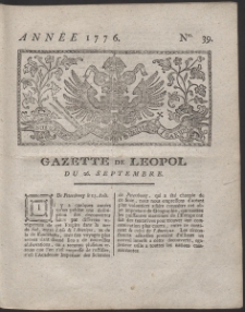 Gazette de Leopol. R. 1776 Nr 39