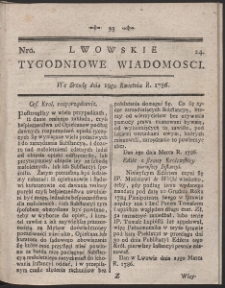 Lwowskie Tygodniowe Wiadomości. R. 1786 Nr 24