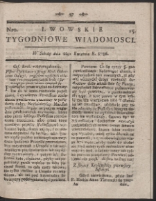 Lwowskie Tygodniowe Wiadomości. R. 1786 Nr 25