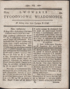 Lwowskie Tygodniowe Wiadomości. R. 1786 Nr 39