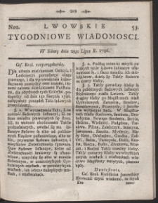 Lwowskie Tygodniowe Wiadomości. R. 1786 Nr 53