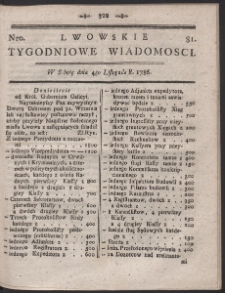 Lwowskie Tygodniowe Wiadomości. R. 1786 Nr 81