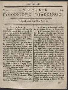 Lwowskie Tygodniowe Wiadomości. R. 1787 Nr 24