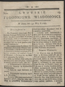 Lwowskie Tygodniowe Wiadomości. R. 1787 Nr 25