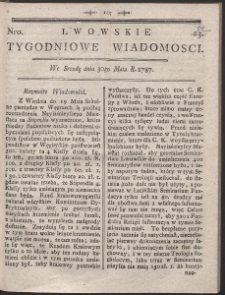 Lwowskie Tygodniowe Wiadomości. R. 1787 Nr 32