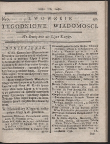 Lwowskie Tygodniowe Wiadomości. R. 1787 Nr 42