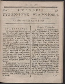 Lwowskie Tygodniowe Wiadomości. R. 1787 Nr 56