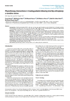 Physiotherapy interventions in treating patients following total hip arthroplasty:a narrative review