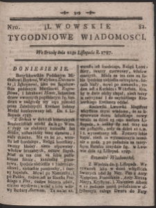 Lwowskie Tygodniowe Wiadomości. R. 1787 Nr 82