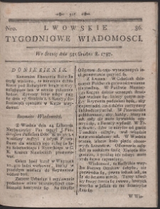 Lwowskie Tygodniowe Wiadomości. R. 1787 Nr 86