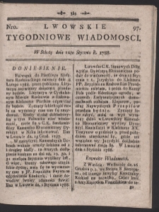 Lwowskie Tygodniowe Wiadomości. R. 1787 nr 97