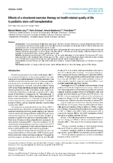 Effects of a structured exercise therapy on health-related quality of lifein pediatric stem cell transplantation