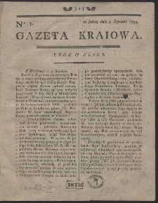 Gazeta Kraiowa. R. 1794 Nr 1