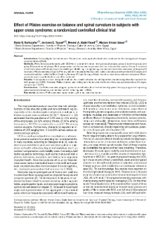 Effect of Pilates exercise on balance and spinal curvature in subjects withupper cross syndrome: a randomized controlled clinical trial