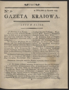 Gazeta Kraiowa. R. 1794 Nr 5