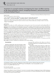 Asymmetry in strength training: investigating the impact of offset trainingon the deep stabilisation system, strength/performance, and maximal powerin Female Softball Players