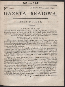 Gazeta Kraiowa. R. 1794 Nr 10